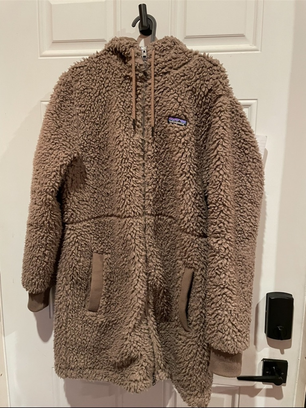 Patagonia Woman’s Dusty Mesa Sherpa Fleece Jacket with Hood Size L